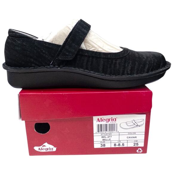 Alegria Belle Mary Jane Loafers Black Caviar Women's size 8 8.5 - Picture 1 of 6
